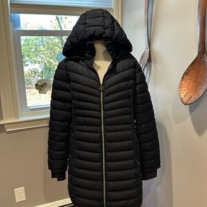 Michael Kors navy blue long, puffer coat with thumb holes, XL
